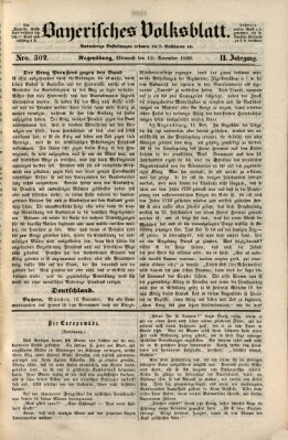 Bayerisches Volksblatt (Regensburger Morgenblatt) Mittwoch 13. November 1850