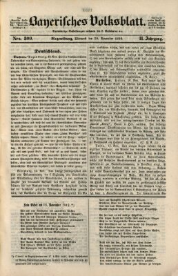 Bayerisches Volksblatt (Regensburger Morgenblatt) Mittwoch 20. November 1850