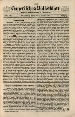 Bayerisches Volksblatt (Regensburger Morgenblatt) Montag 25. November 1850