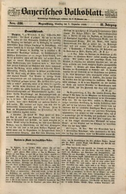 Bayerisches Volksblatt (Regensburger Morgenblatt) Samstag 7. Dezember 1850