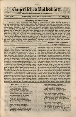 Bayerisches Volksblatt (Regensburger Morgenblatt) Dienstag 10. Dezember 1850