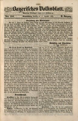 Bayerisches Volksblatt (Regensburger Morgenblatt) Samstag 14. Dezember 1850