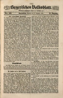 Bayerisches Volksblatt (Regensburger Morgenblatt) Sonntag 22. Dezember 1850