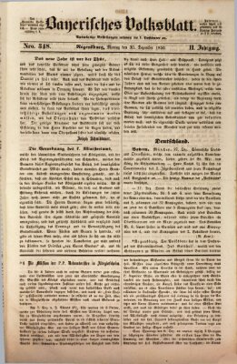 Bayerisches Volksblatt (Regensburger Morgenblatt) Montag 30. Dezember 1850