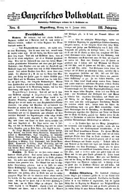 Bayerisches Volksblatt (Regensburger Morgenblatt) Montag 6. Januar 1851