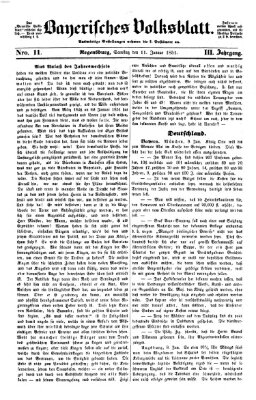 Bayerisches Volksblatt (Regensburger Morgenblatt) Samstag 11. Januar 1851