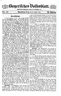 Bayerisches Volksblatt (Regensburger Morgenblatt) Montag 13. Januar 1851