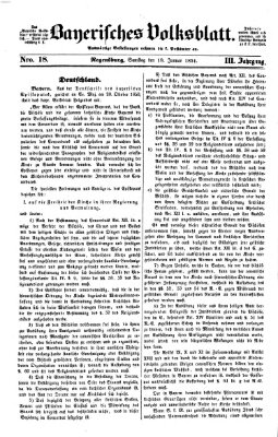 Bayerisches Volksblatt (Regensburger Morgenblatt) Samstag 18. Januar 1851