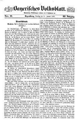 Bayerisches Volksblatt (Regensburger Morgenblatt) Dienstag 21. Januar 1851