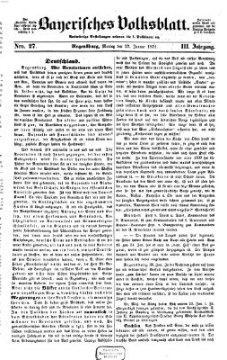 Bayerisches Volksblatt (Regensburger Morgenblatt) Montag 27. Januar 1851