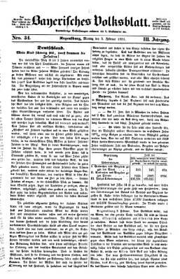 Bayerisches Volksblatt (Regensburger Morgenblatt) Montag 3. Februar 1851