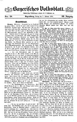 Bayerisches Volksblatt (Regensburger Morgenblatt) Freitag 7. Februar 1851