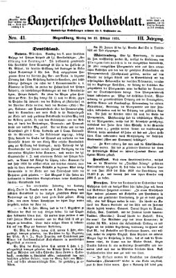 Bayerisches Volksblatt (Regensburger Morgenblatt) Montag 10. Februar 1851