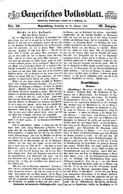 Bayerisches Volksblatt (Regensburger Morgenblatt) Donnerstag 27. Februar 1851