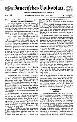 Bayerisches Volksblatt (Regensburger Morgenblatt) Samstag 8. März 1851