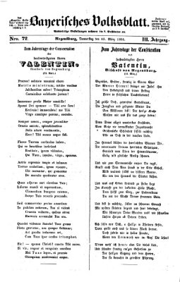 Bayerisches Volksblatt (Regensburger Morgenblatt) Donnerstag 13. März 1851