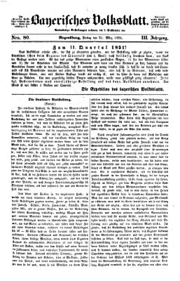 Bayerisches Volksblatt (Regensburger Morgenblatt) Freitag 21. März 1851