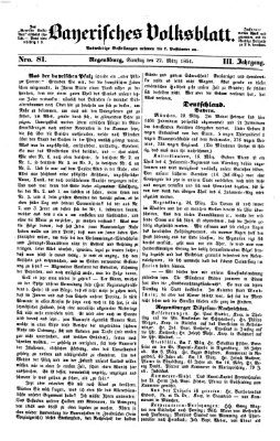 Bayerisches Volksblatt (Regensburger Morgenblatt) Samstag 22. März 1851