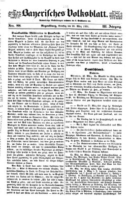 Bayerisches Volksblatt (Regensburger Morgenblatt) Samstag 29. März 1851