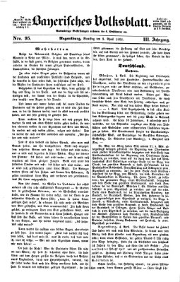 Bayerisches Volksblatt (Regensburger Morgenblatt) Samstag 5. April 1851