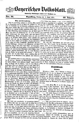 Bayerisches Volksblatt (Regensburger Morgenblatt) Sonntag 6. April 1851