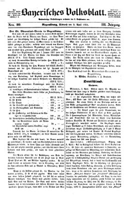 Bayerisches Volksblatt (Regensburger Morgenblatt) Mittwoch 9. April 1851