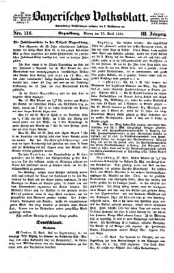 Bayerisches Volksblatt (Regensburger Morgenblatt) Montag 28. April 1851