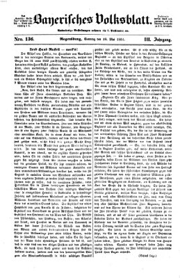 Bayerisches Volksblatt (Regensburger Morgenblatt) Sonntag 18. Mai 1851