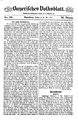 Bayerisches Volksblatt (Regensburger Morgenblatt) Dienstag 20. Mai 1851