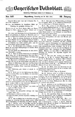 Bayerisches Volksblatt (Regensburger Morgenblatt) Donnerstag 29. Mai 1851