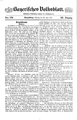 Bayerisches Volksblatt (Regensburger Morgenblatt) Sonntag 29. Juni 1851