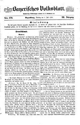 Bayerisches Volksblatt (Regensburger Morgenblatt) Dienstag 1. Juli 1851