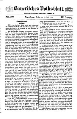Bayerisches Volksblatt (Regensburger Morgenblatt) Dienstag 15. Juli 1851