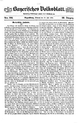 Bayerisches Volksblatt (Regensburger Morgenblatt) Mittwoch 16. Juli 1851