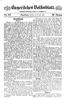 Bayerisches Volksblatt (Regensburger Morgenblatt) Sonntag 20. Juli 1851