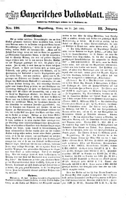 Bayerisches Volksblatt (Regensburger Morgenblatt) Montag 21. Juli 1851