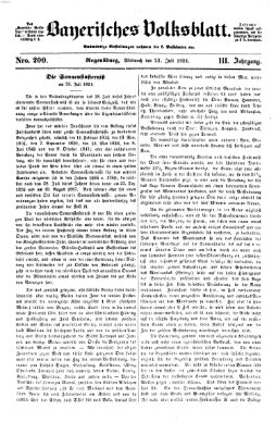 Bayerisches Volksblatt (Regensburger Morgenblatt) Mittwoch 23. Juli 1851