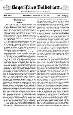 Bayerisches Volksblatt (Regensburger Morgenblatt) Samstag 26. Juli 1851