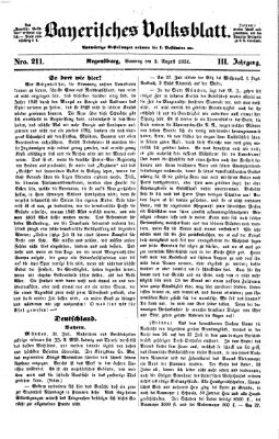 Bayerisches Volksblatt (Regensburger Morgenblatt) Sonntag 3. August 1851