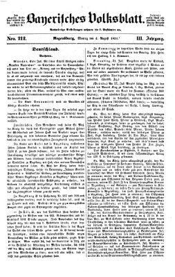 Bayerisches Volksblatt (Regensburger Morgenblatt) Montag 4. August 1851