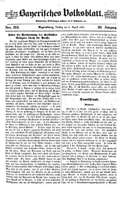 Bayerisches Volksblatt (Regensburger Morgenblatt) Dienstag 5. August 1851