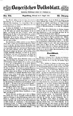 Bayerisches Volksblatt (Regensburger Morgenblatt) Mittwoch 6. August 1851