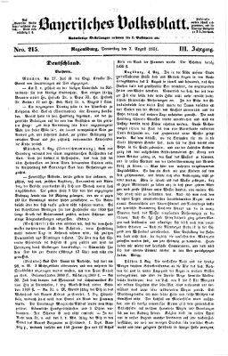 Bayerisches Volksblatt (Regensburger Morgenblatt) Donnerstag 7. August 1851