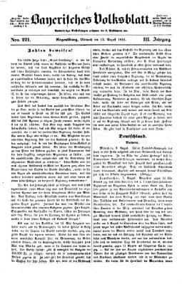 Bayerisches Volksblatt (Regensburger Morgenblatt) Mittwoch 13. August 1851