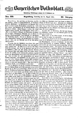 Bayerisches Volksblatt (Regensburger Morgenblatt) Donnerstag 21. August 1851