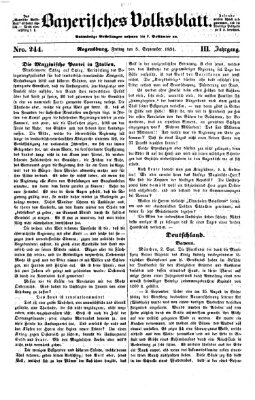 Bayerisches Volksblatt (Regensburger Morgenblatt) Freitag 5. September 1851