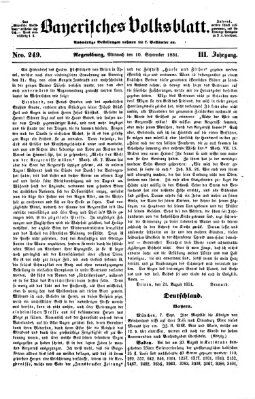 Bayerisches Volksblatt (Regensburger Morgenblatt) Mittwoch 10. September 1851