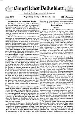 Bayerisches Volksblatt (Regensburger Morgenblatt) Samstag 13. September 1851