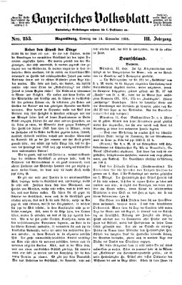 Bayerisches Volksblatt (Regensburger Morgenblatt) Sonntag 14. September 1851