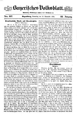 Bayerisches Volksblatt (Regensburger Morgenblatt) Donnerstag 18. September 1851